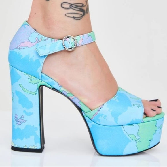 Dolls Kill x Delia's Jet Setter Platform Heels Women's Size 10 - Picture 12 of 12